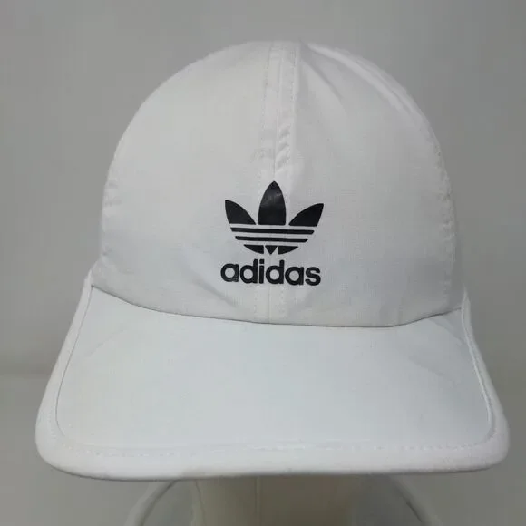 Adidas Men's Strapback Hat White Graphic Trefoil Logo Polyester Blend - Picture 2 of 8